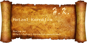 Hetzel Kornélia névjegykártya
